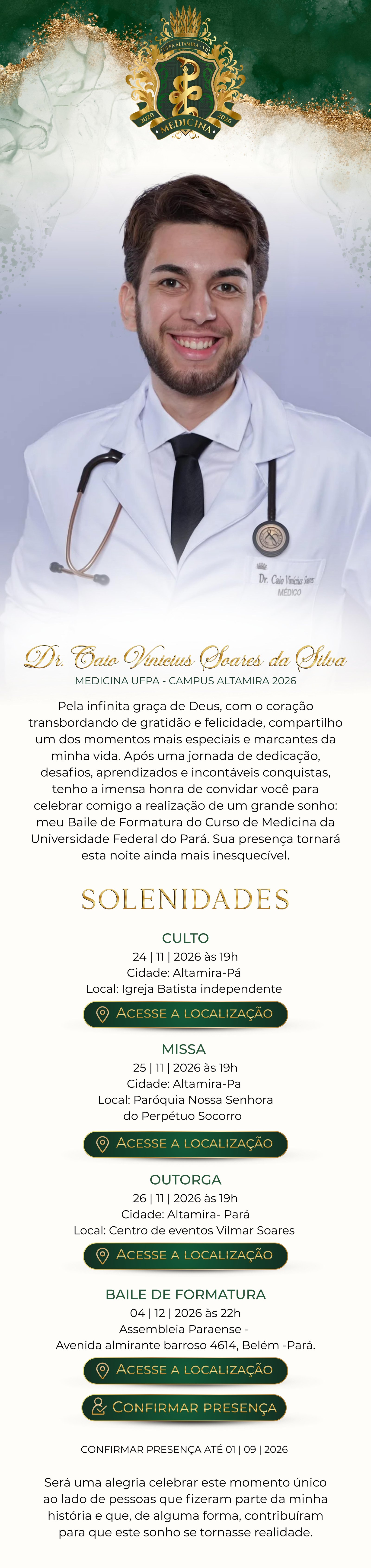 Convite de formatura Caio
