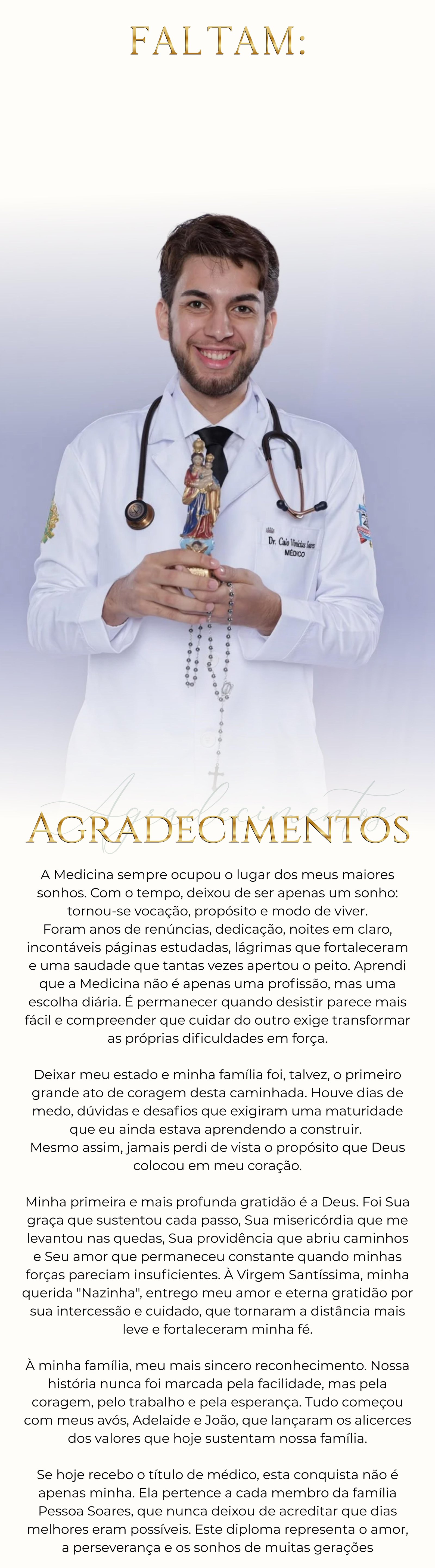 Continuação do convite de formatura
