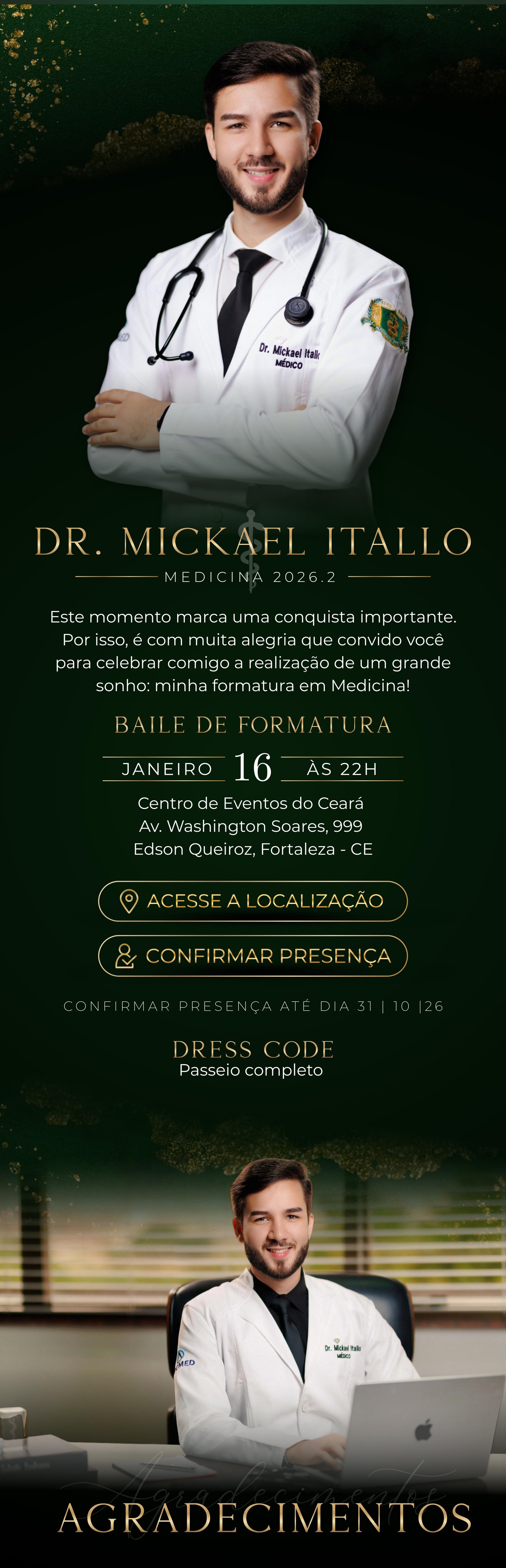Convite de formatura Dr. Mickael Itallo