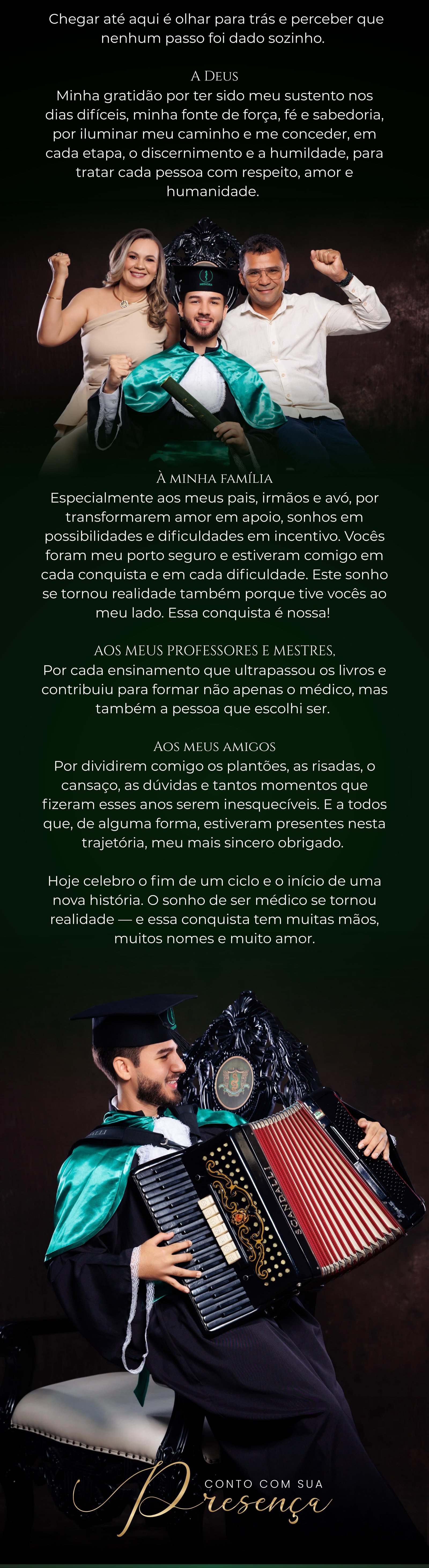 Agradecimentos da formatura