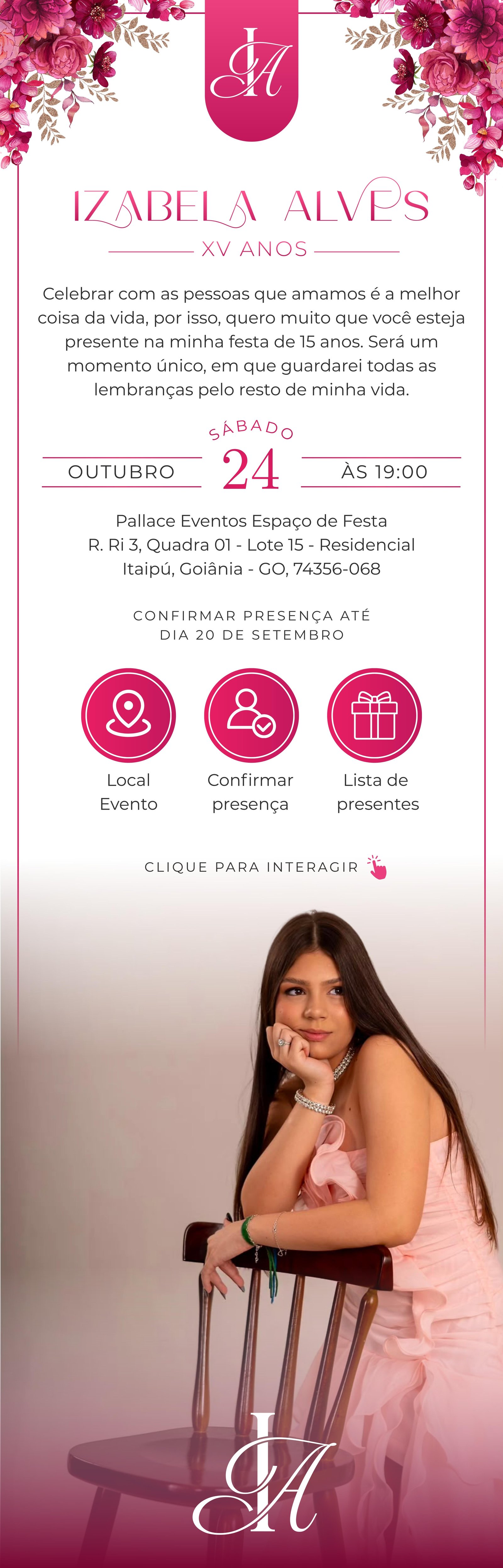 Convite de 15 anos - Izabela Alves