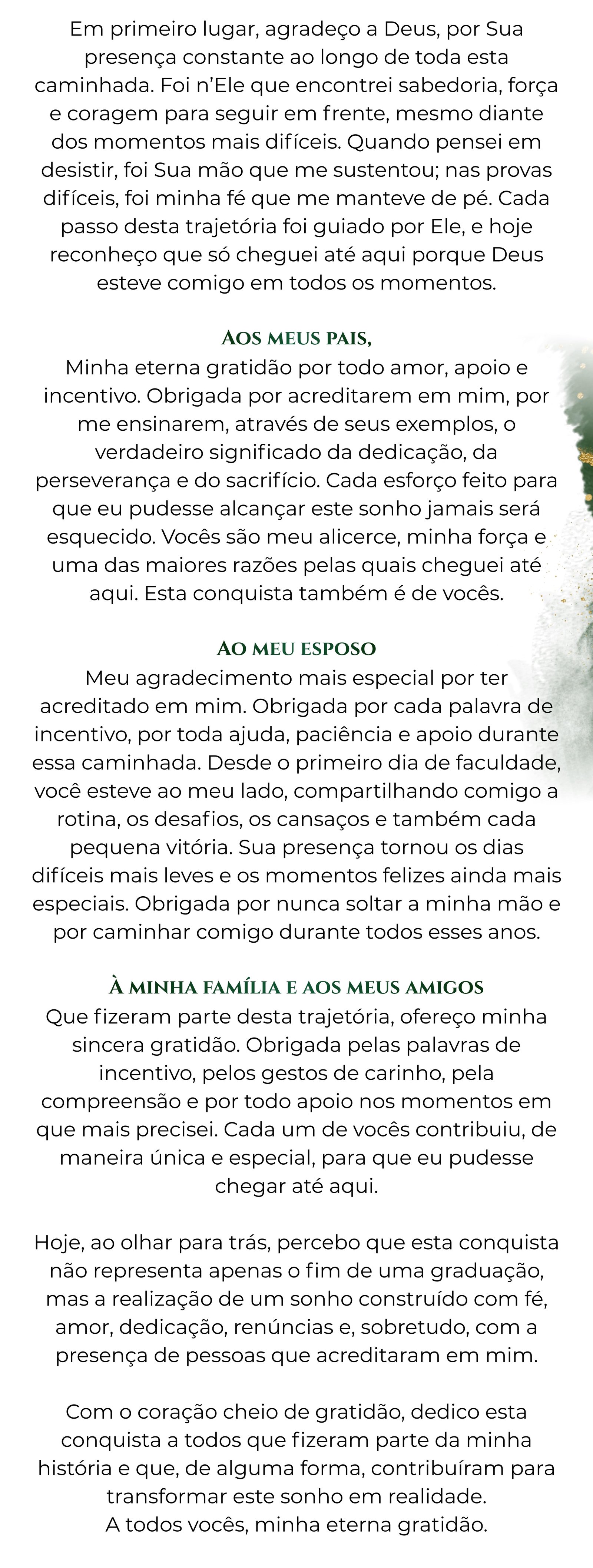 Continuação do convite de formatura