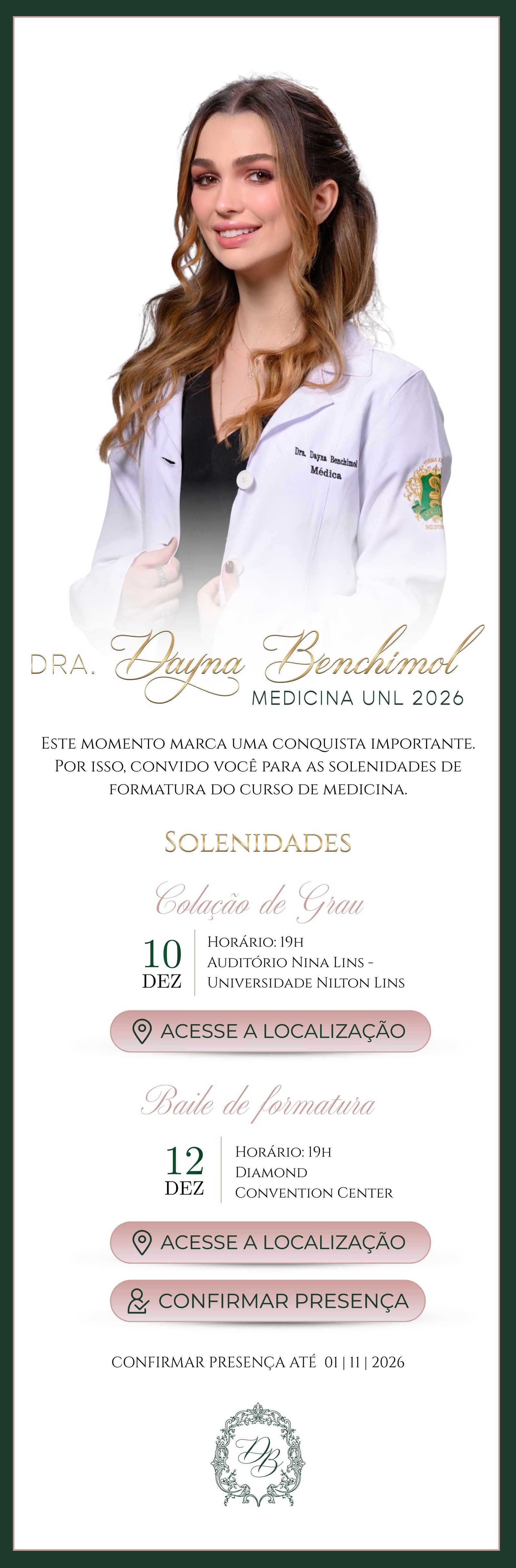 Convite de formatura - Dayna Benchimol