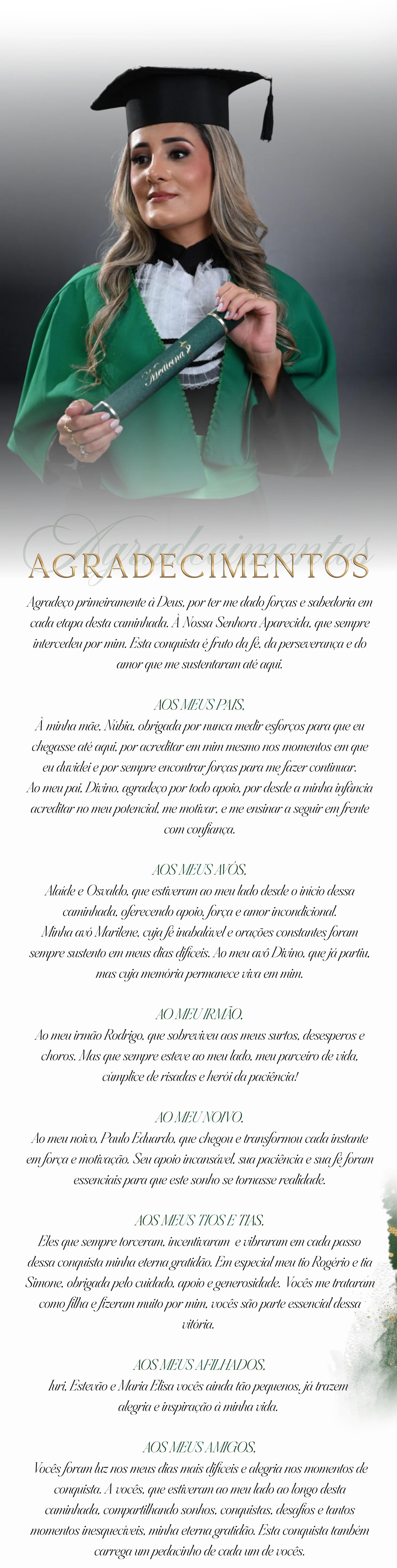 Continuação do convite de formatura