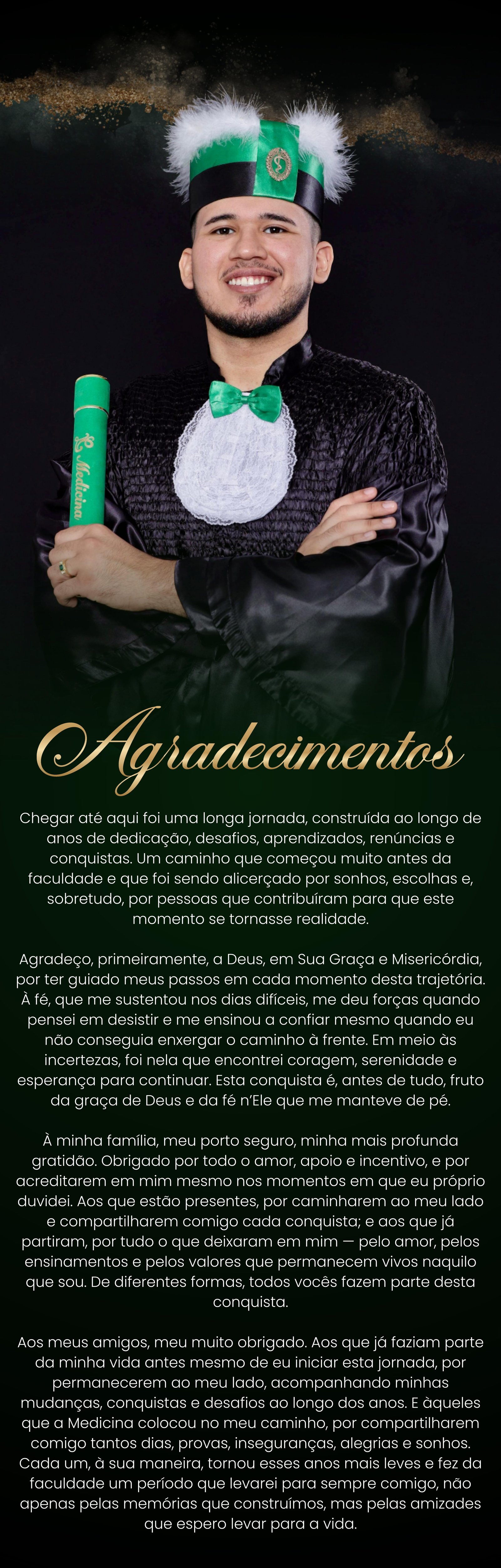 Convite de formatura - agradecimentos