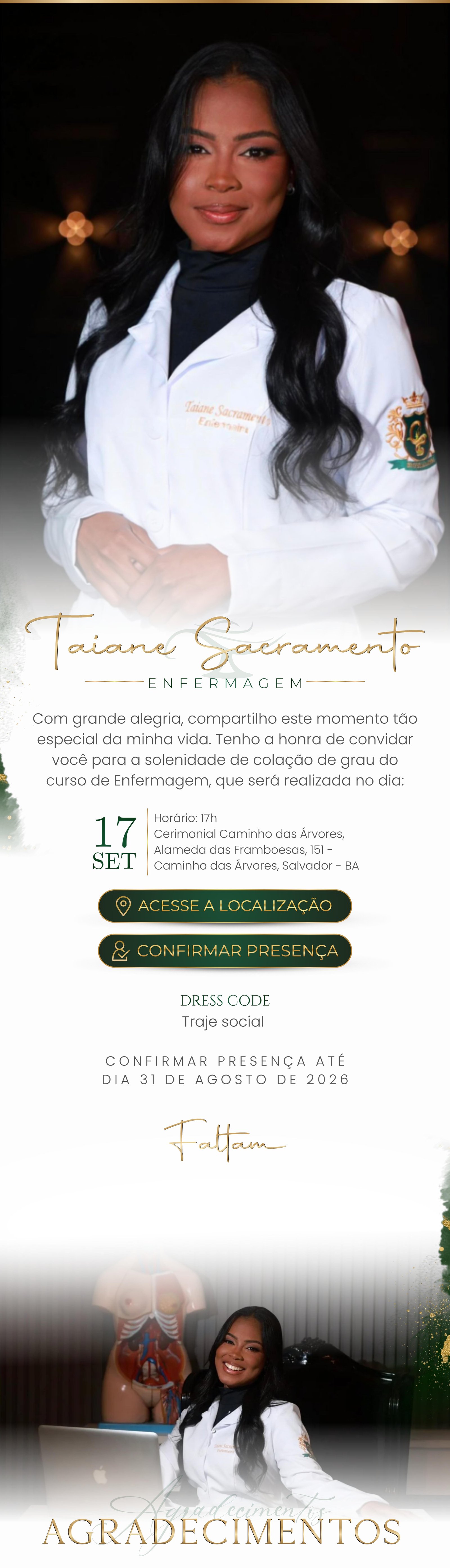 Convite de formatura - Taiane Sacramento