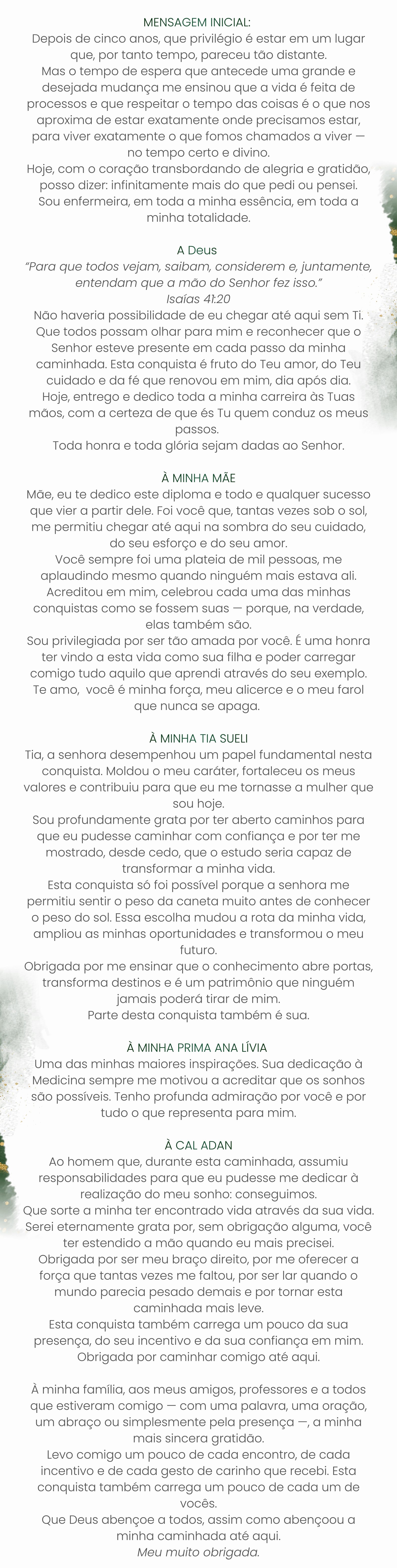Agradecimentos - Taiane Sacramento