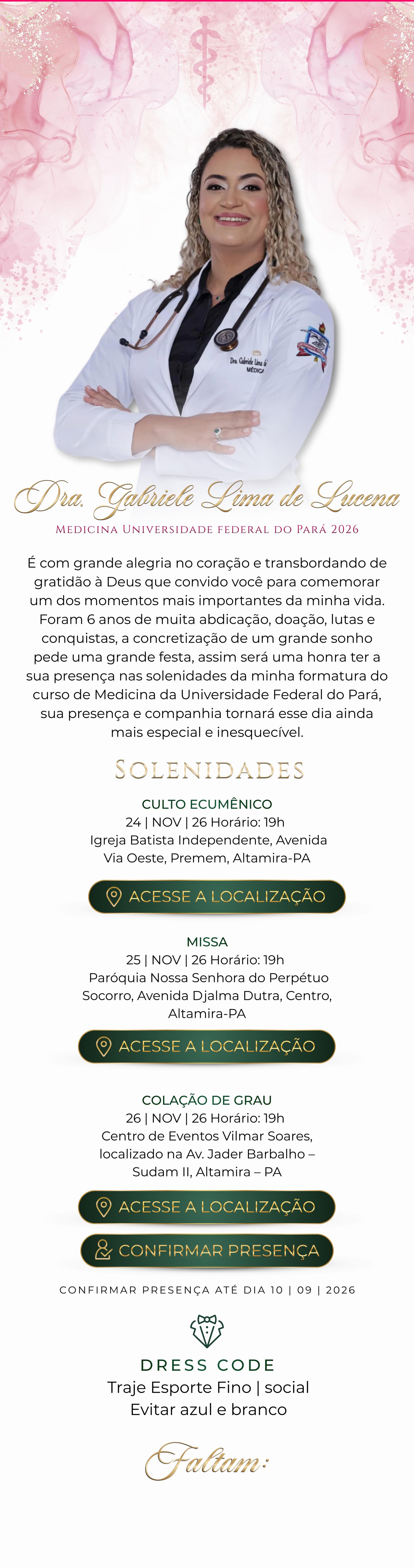 Convite de formatura - Gabriele