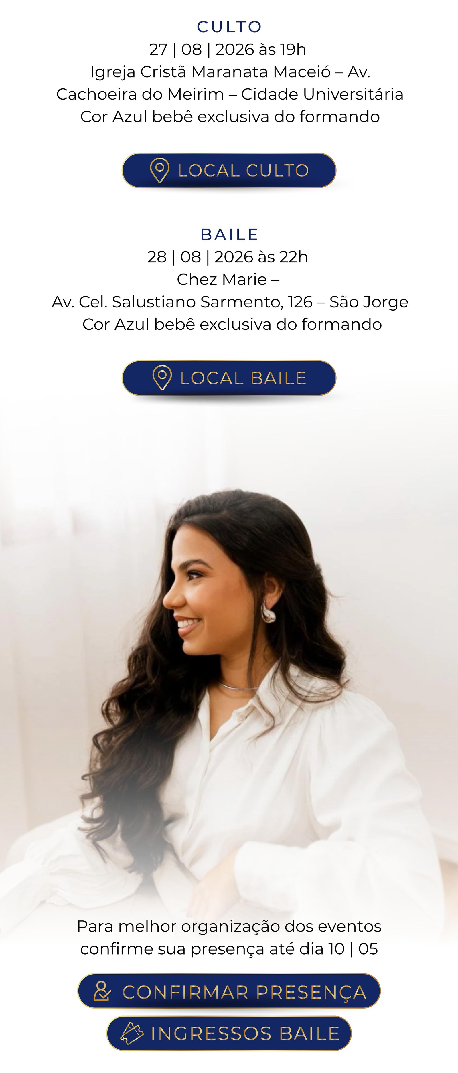 Continuação do convite de formatura