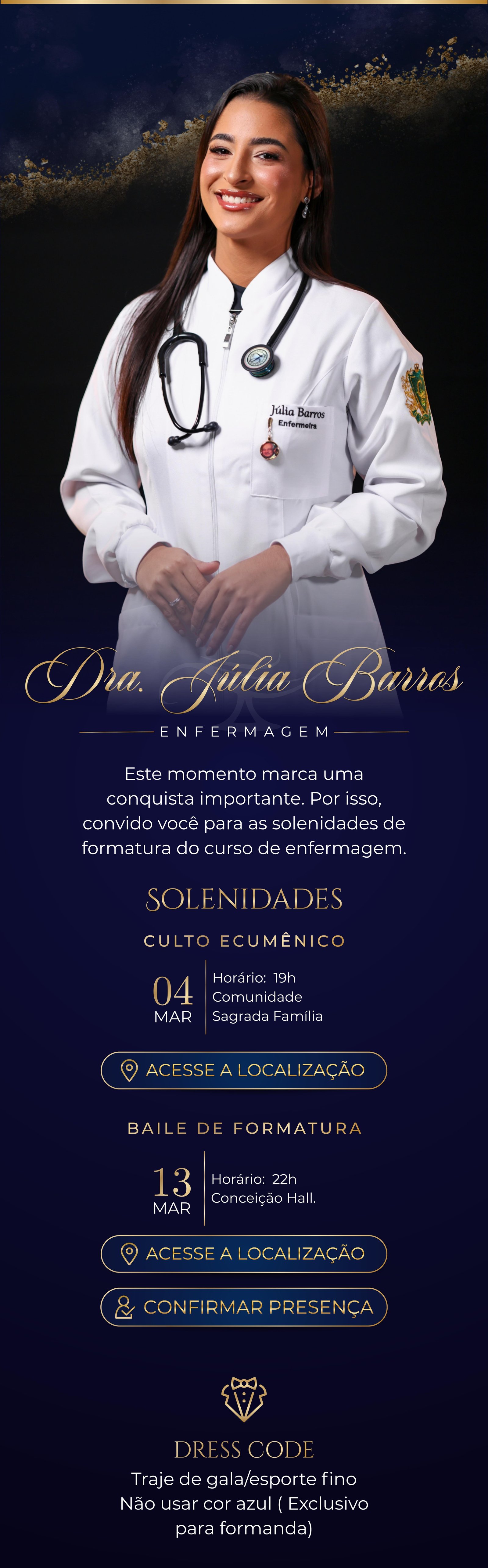 Convite de formatura Júlia Barros