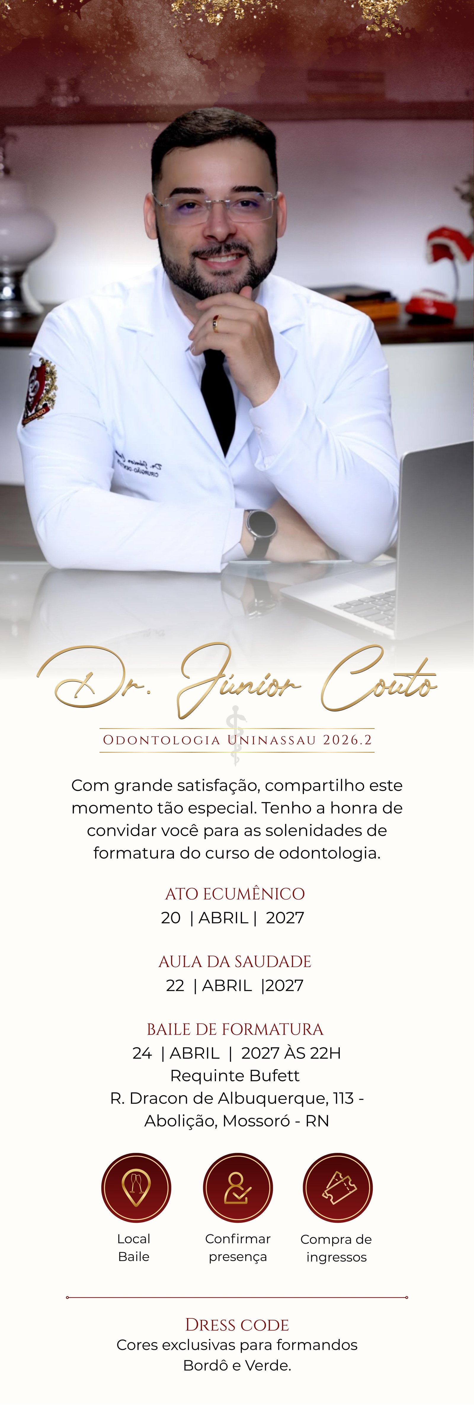 Convite de formatura Junió Odontologia