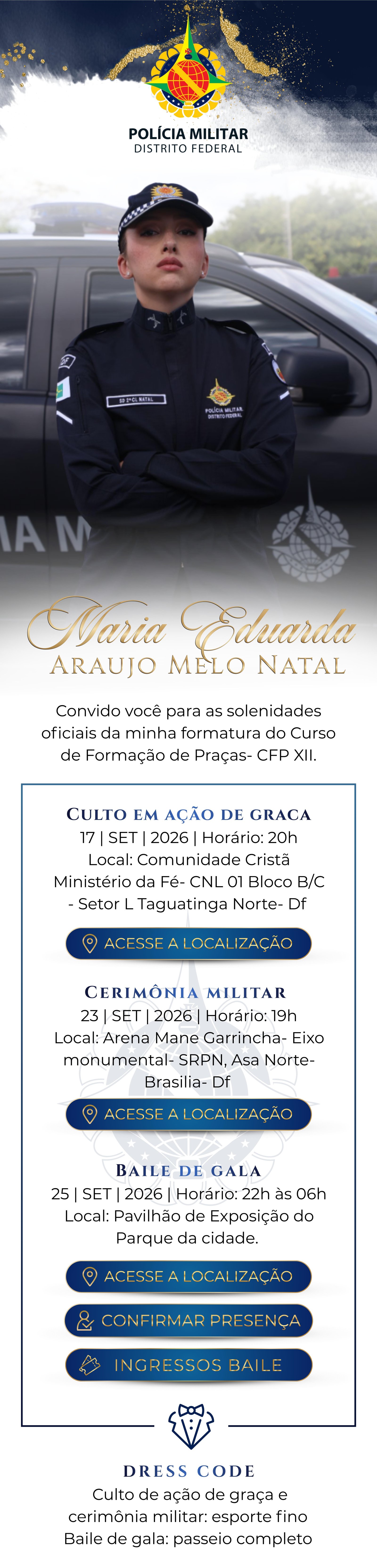 Convite de formatura Maria Eduarda