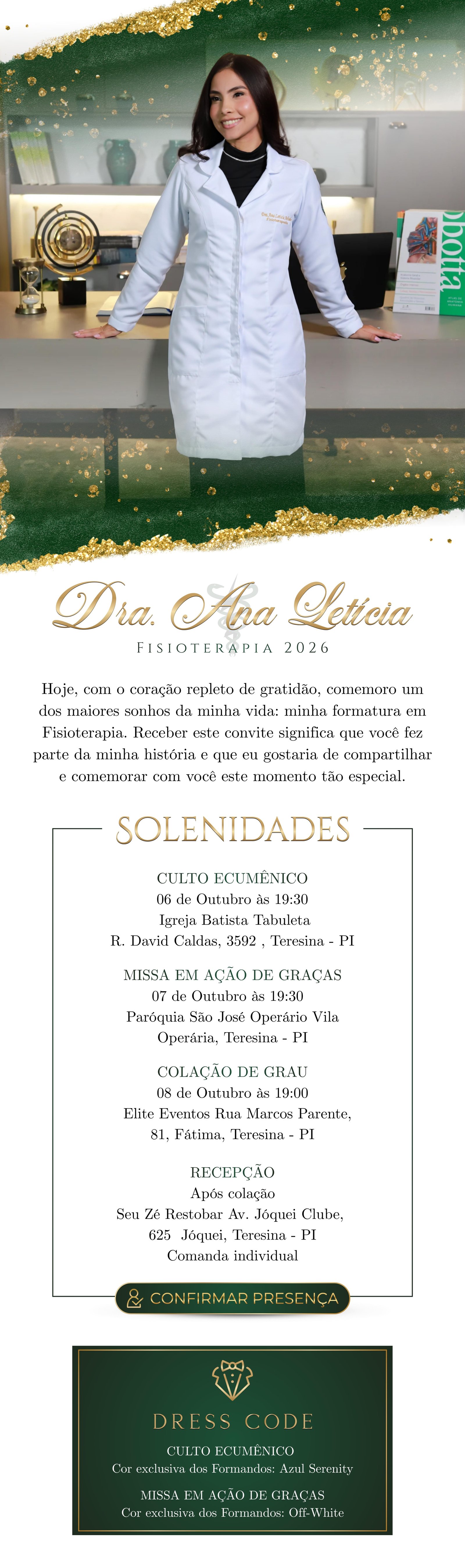 Convite de formatura Dra. Ana Letícia - Parte 1