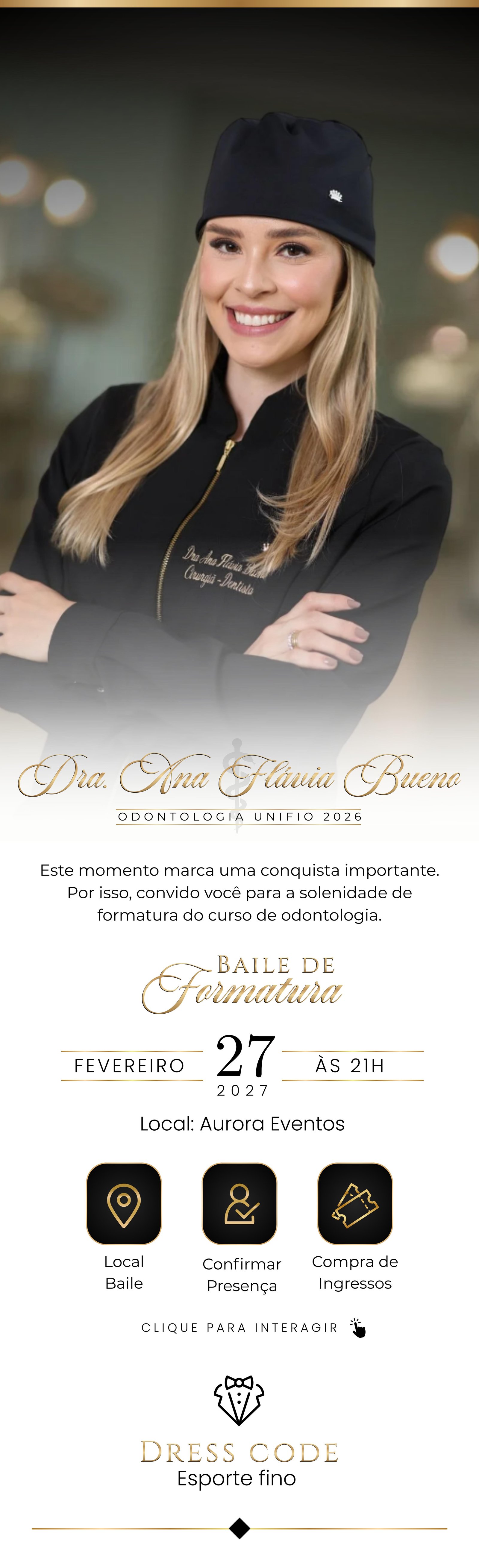 Convite de formatura Dra. Ana Flavia Bueno - Odontologia