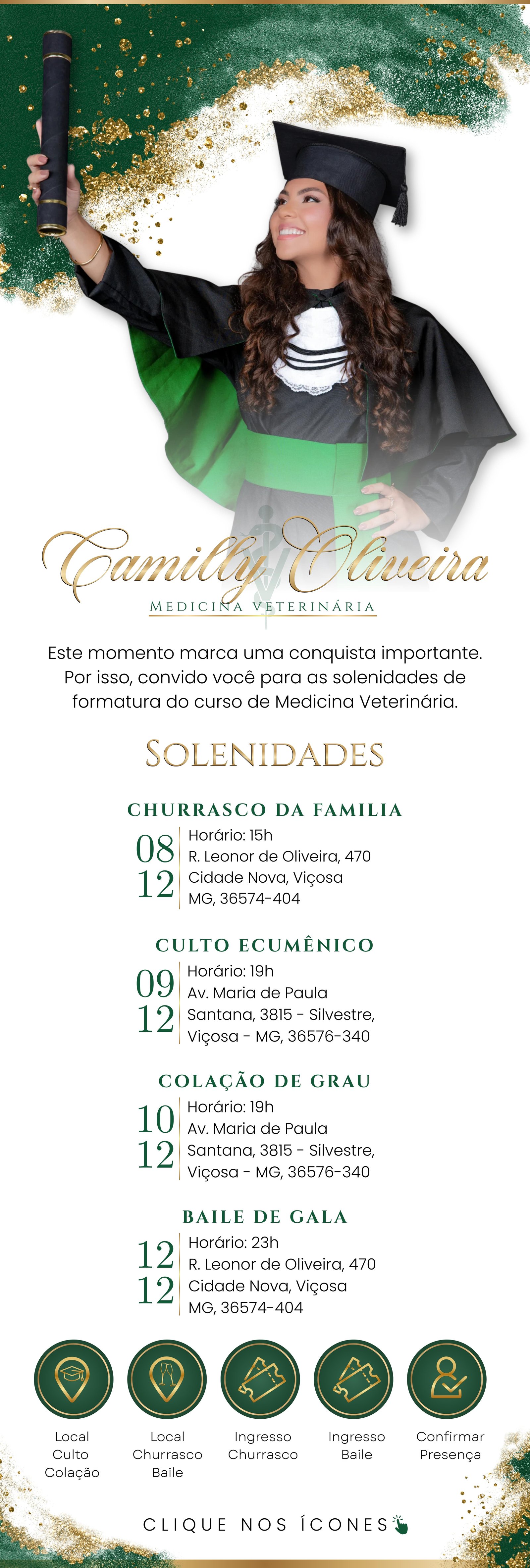 Convite de formatura Camilly Oliveira