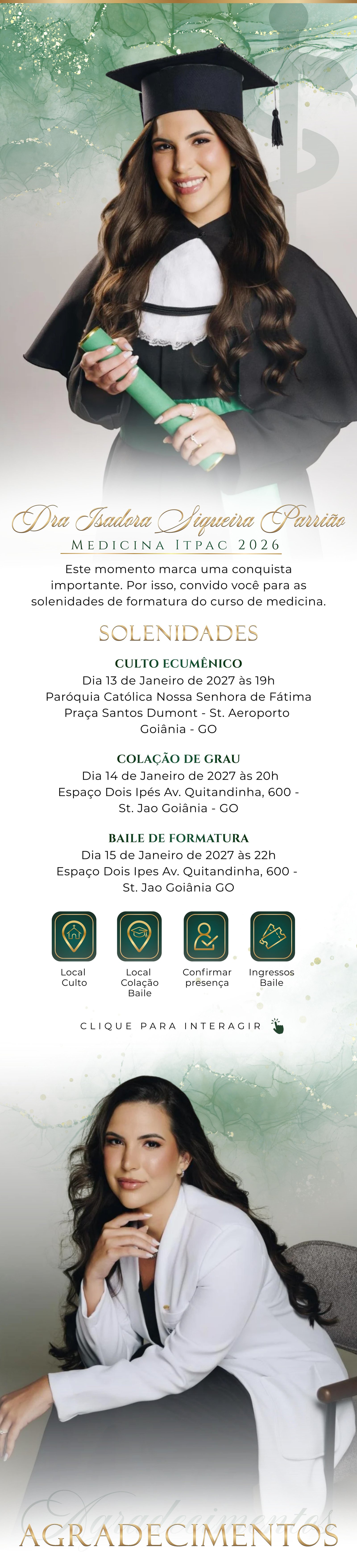 Convite de formatura Dra. Isadora Siqueira Furrião