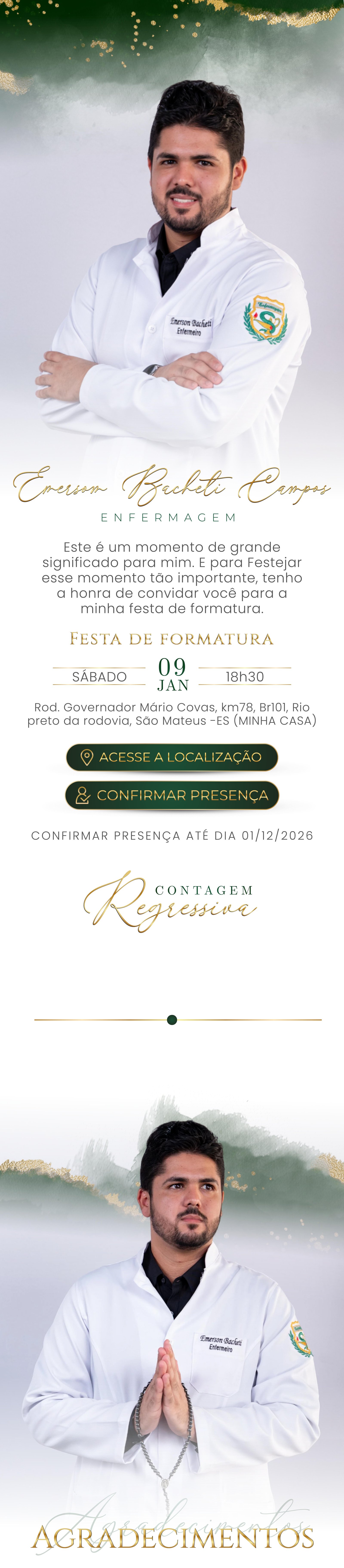Convite de formatura Emerson Bachetti