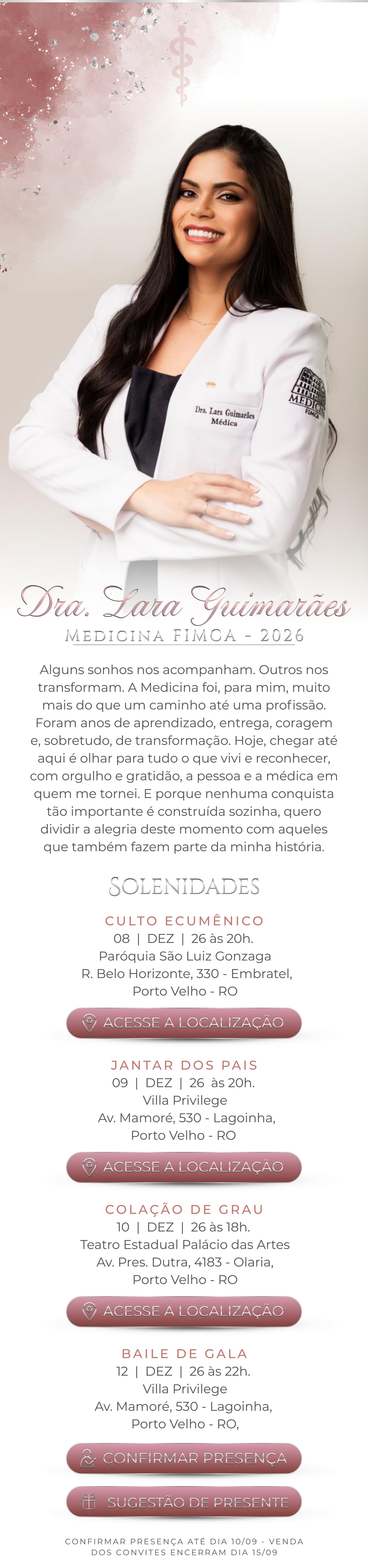 Convite de formatura Lara