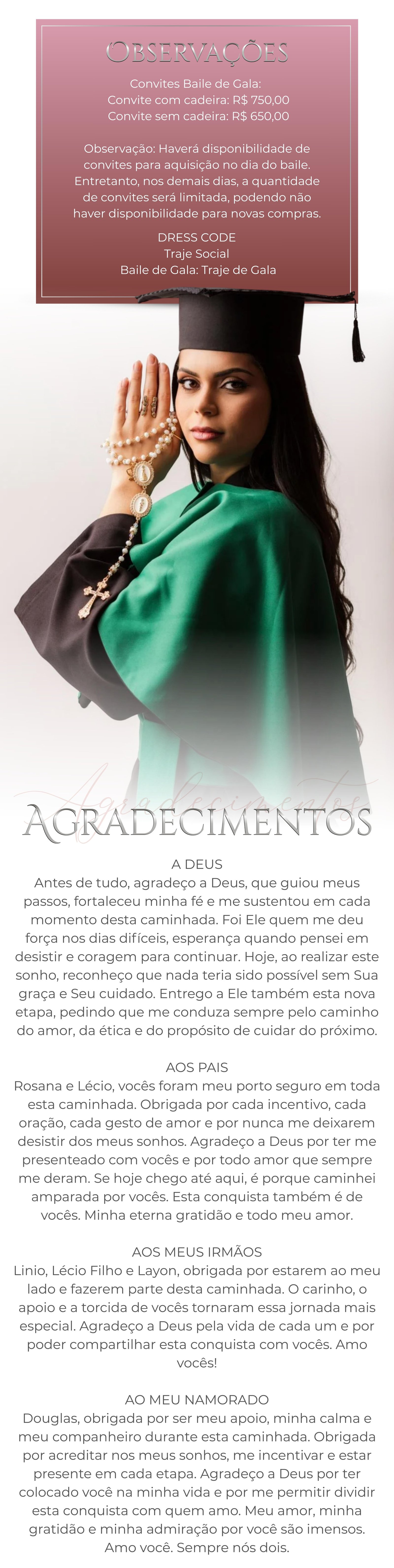 Convite de formatura Lara