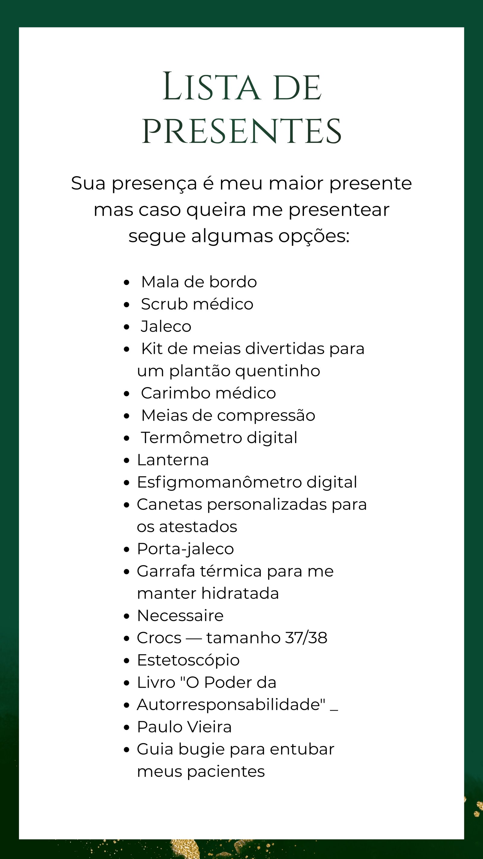 Lista de presentes