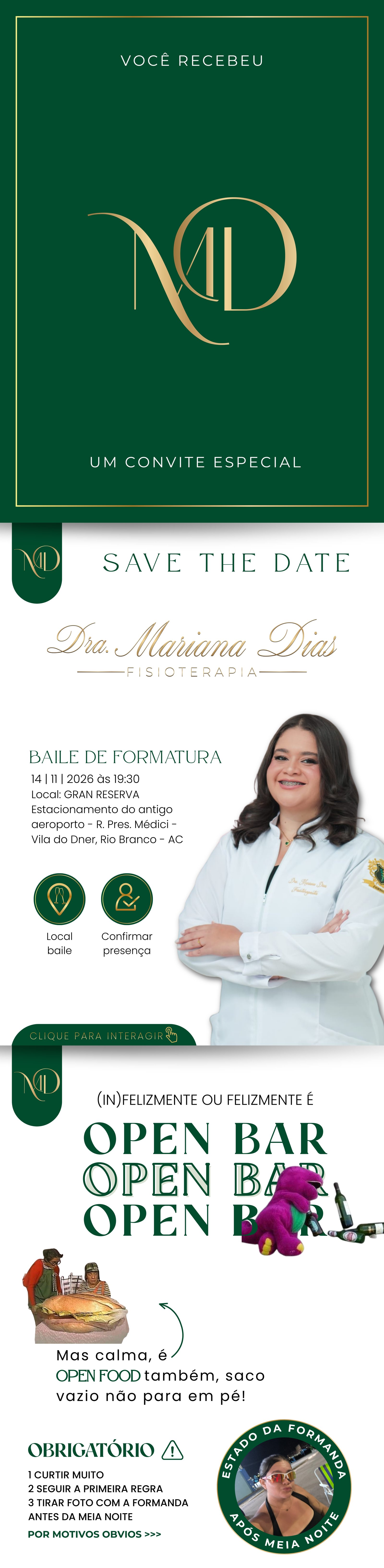 Convite de formatura Mariana Dias - Fisioterapia