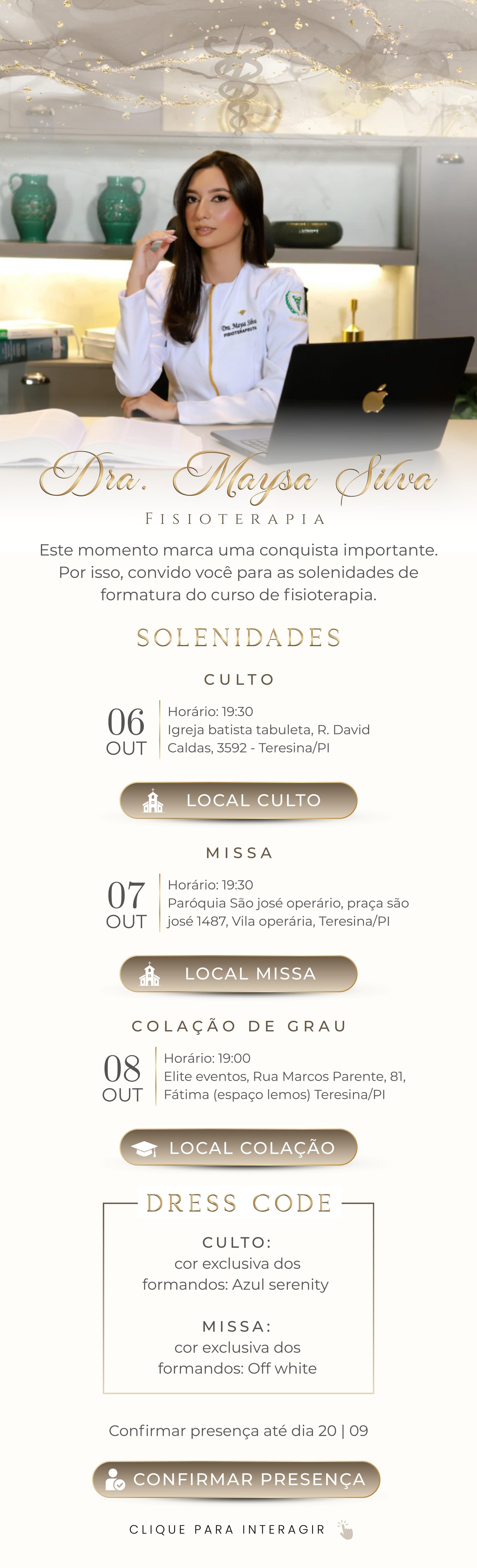 Convite de formatura Maysa - Fisioterapia
