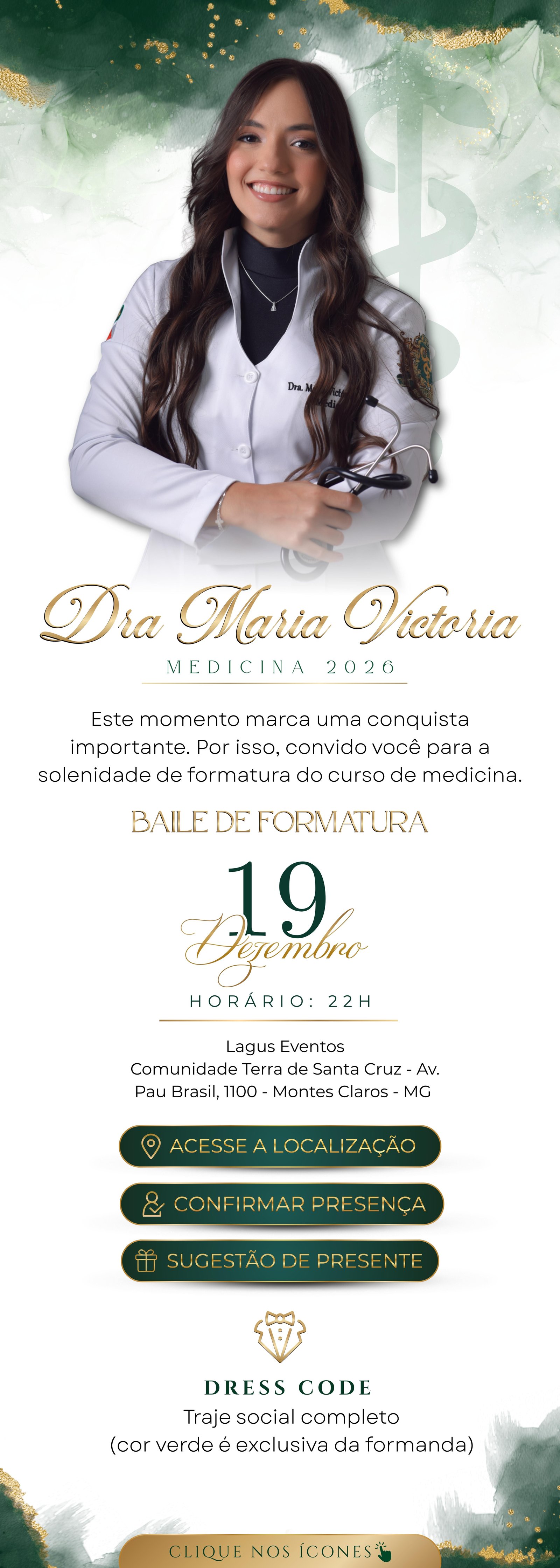 Convite de formatura Dra. Maria Victoria