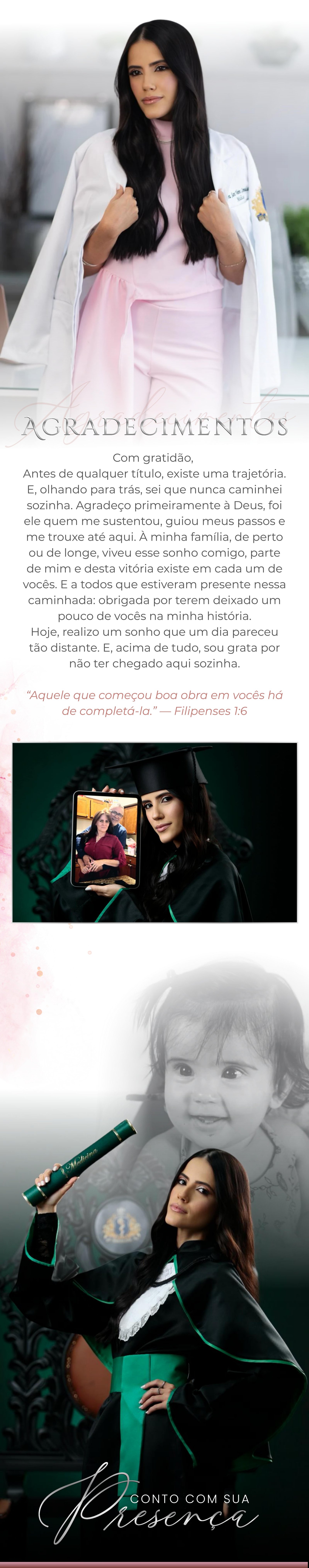 Convite de formatura - agradecimentos