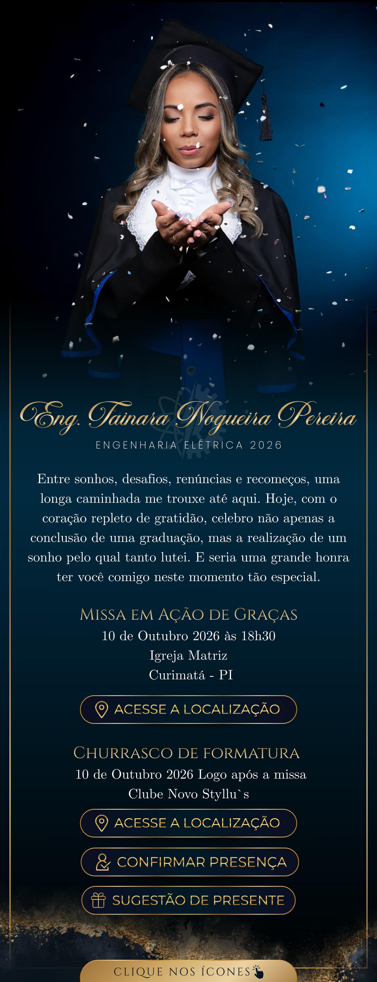 Convite de formatura Tainara
