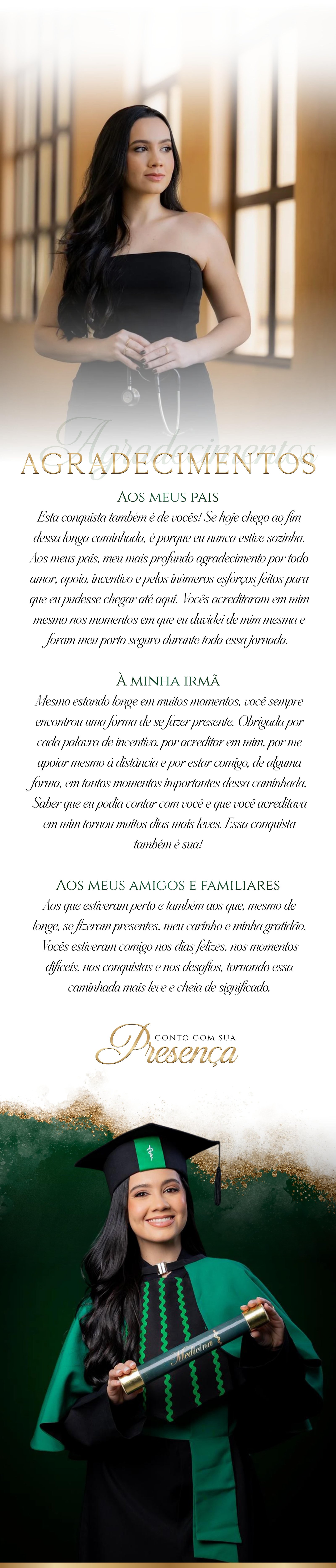 Continuação do convite de formatura