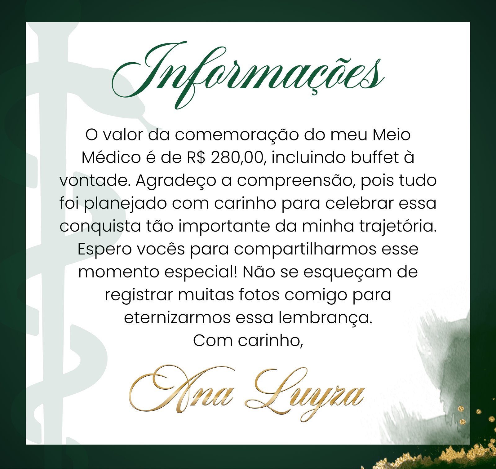 Continuação do convite de Ana Luyza Soares