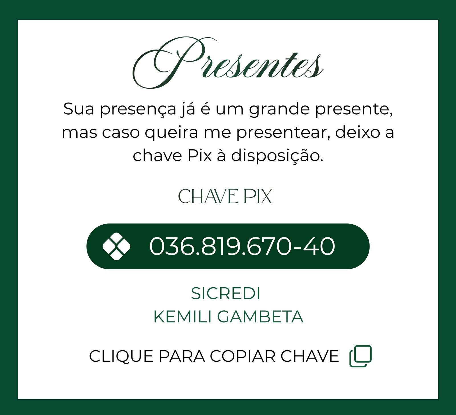 Informações para presentes