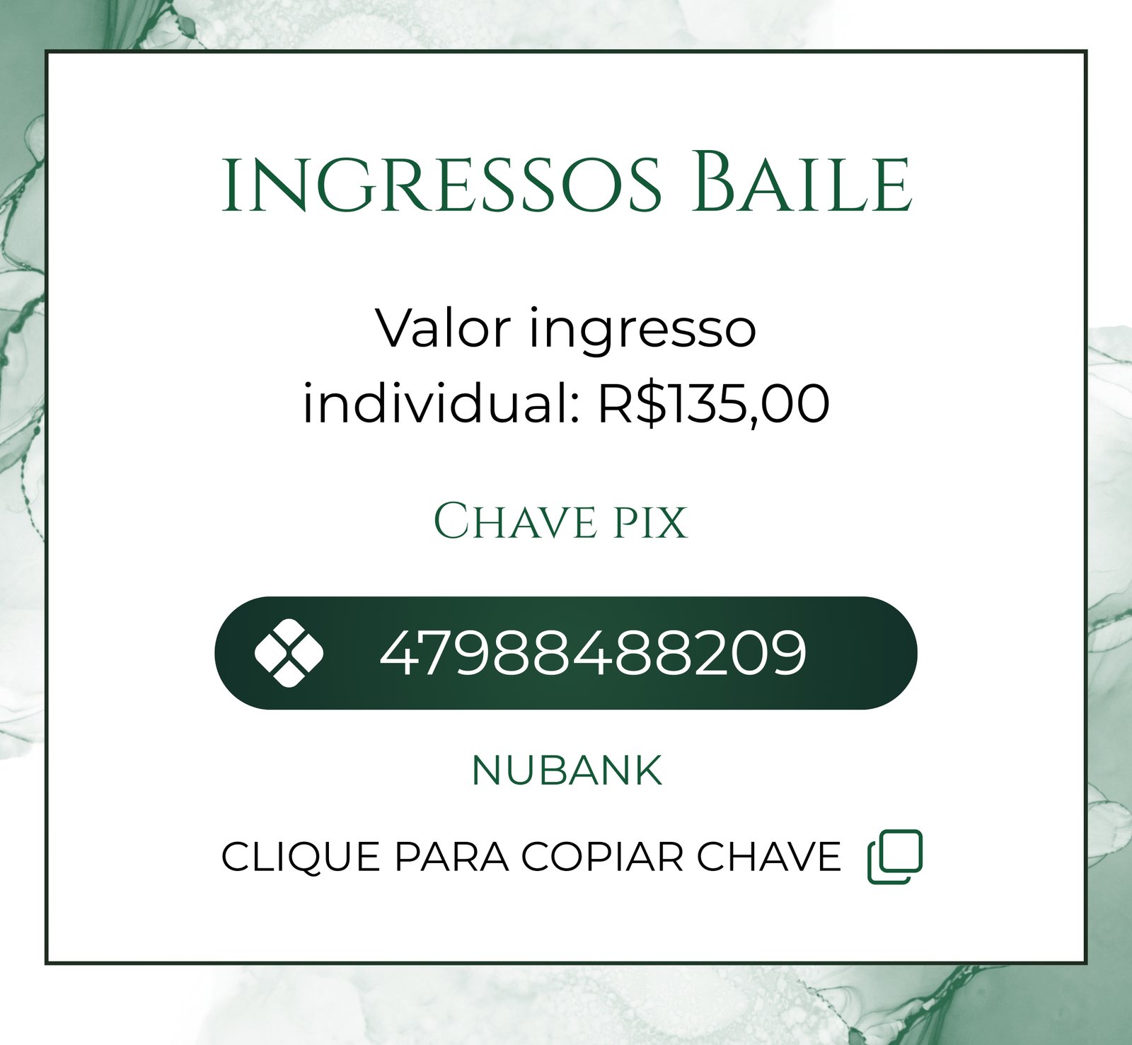 Informações sobre os ingressos do baile