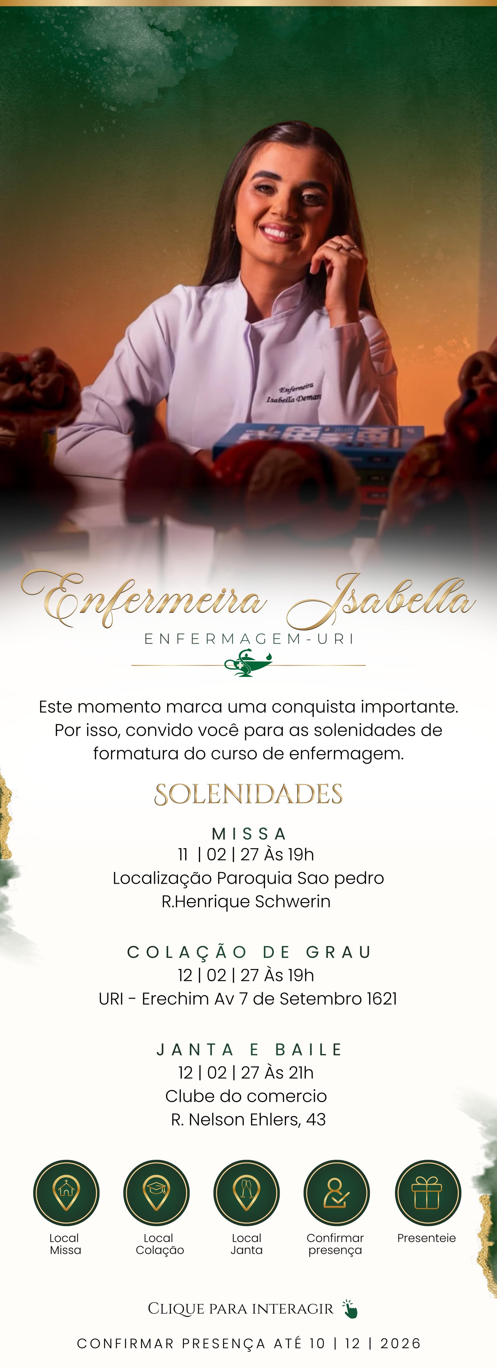 Convite de formatura Isabella