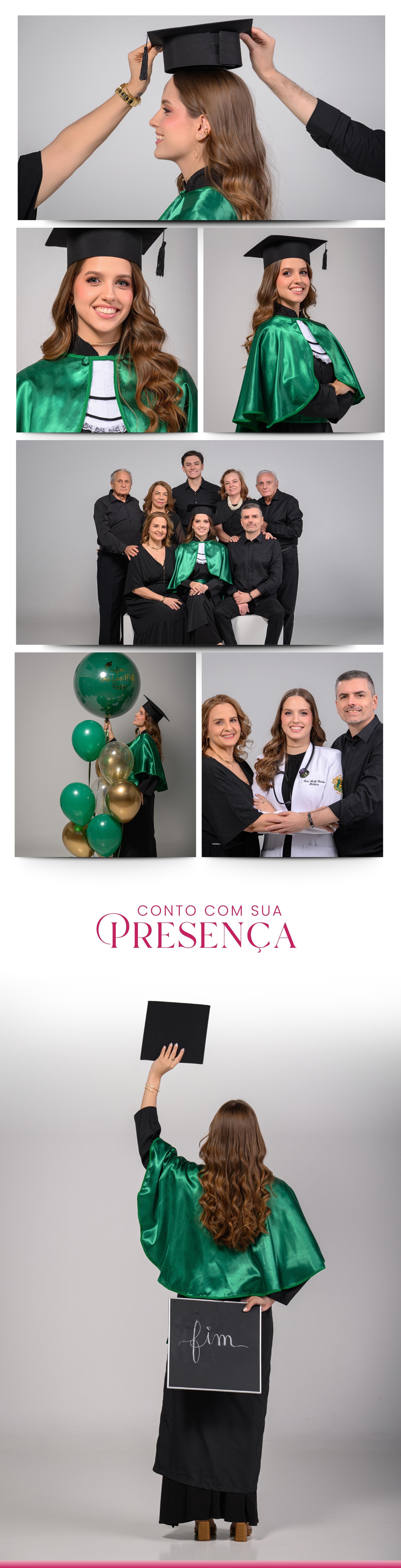 Parte final do convite de formatura de Mell Russo