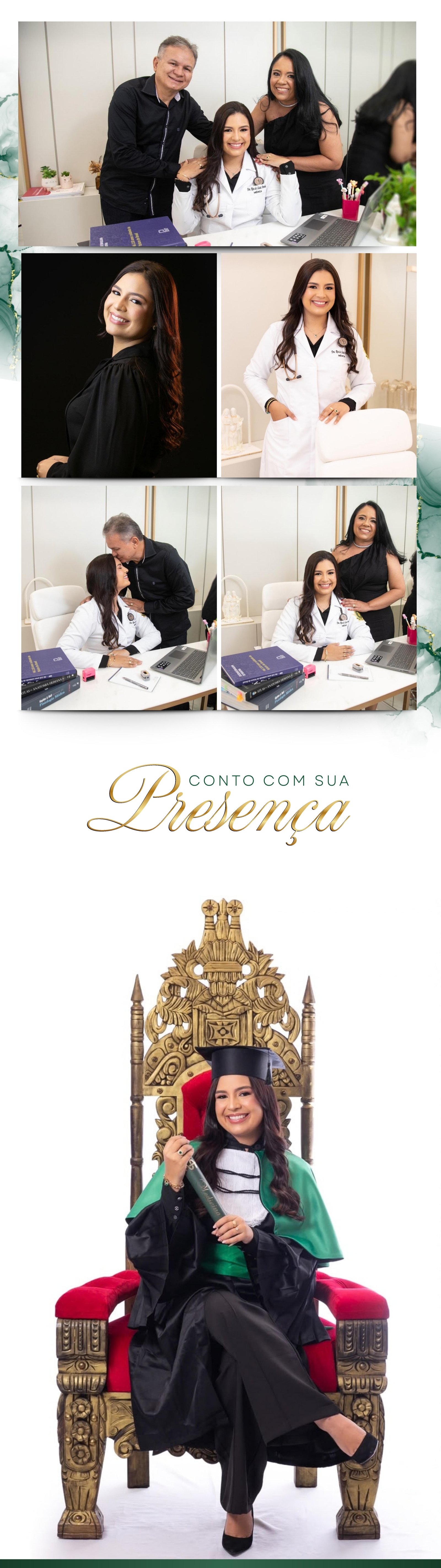 Parte final do convite de formatura da Dra. Rita