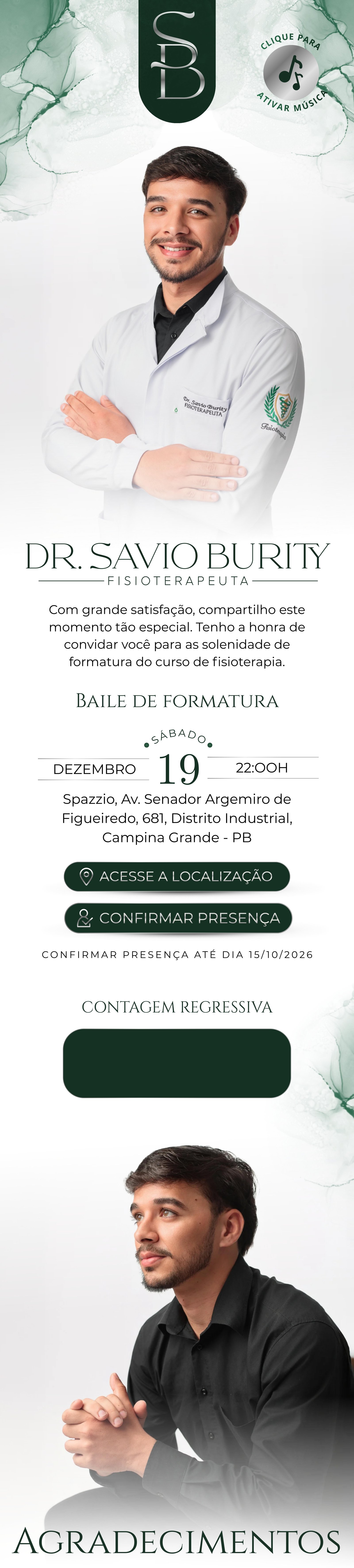 Convite de formatura do Dr. Savio Burity